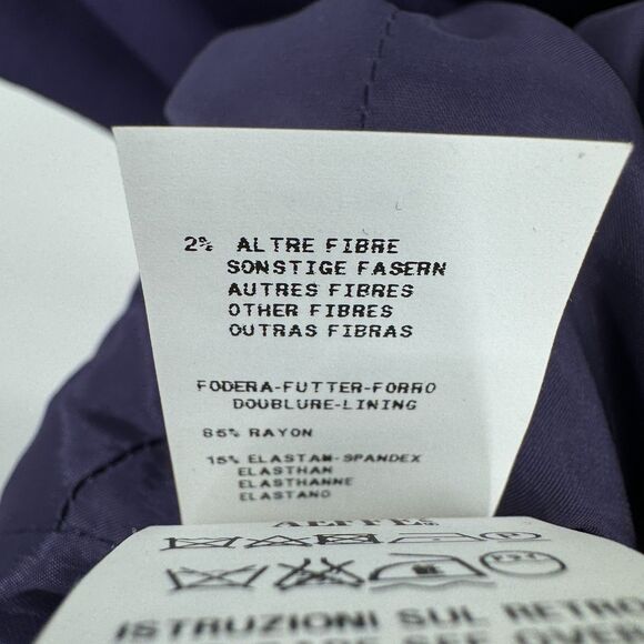 ALBERTA FERRETTI Purple Boat Neck Peplum Ruffle Knee Length Dress Size 10 - Picture 11 of 11